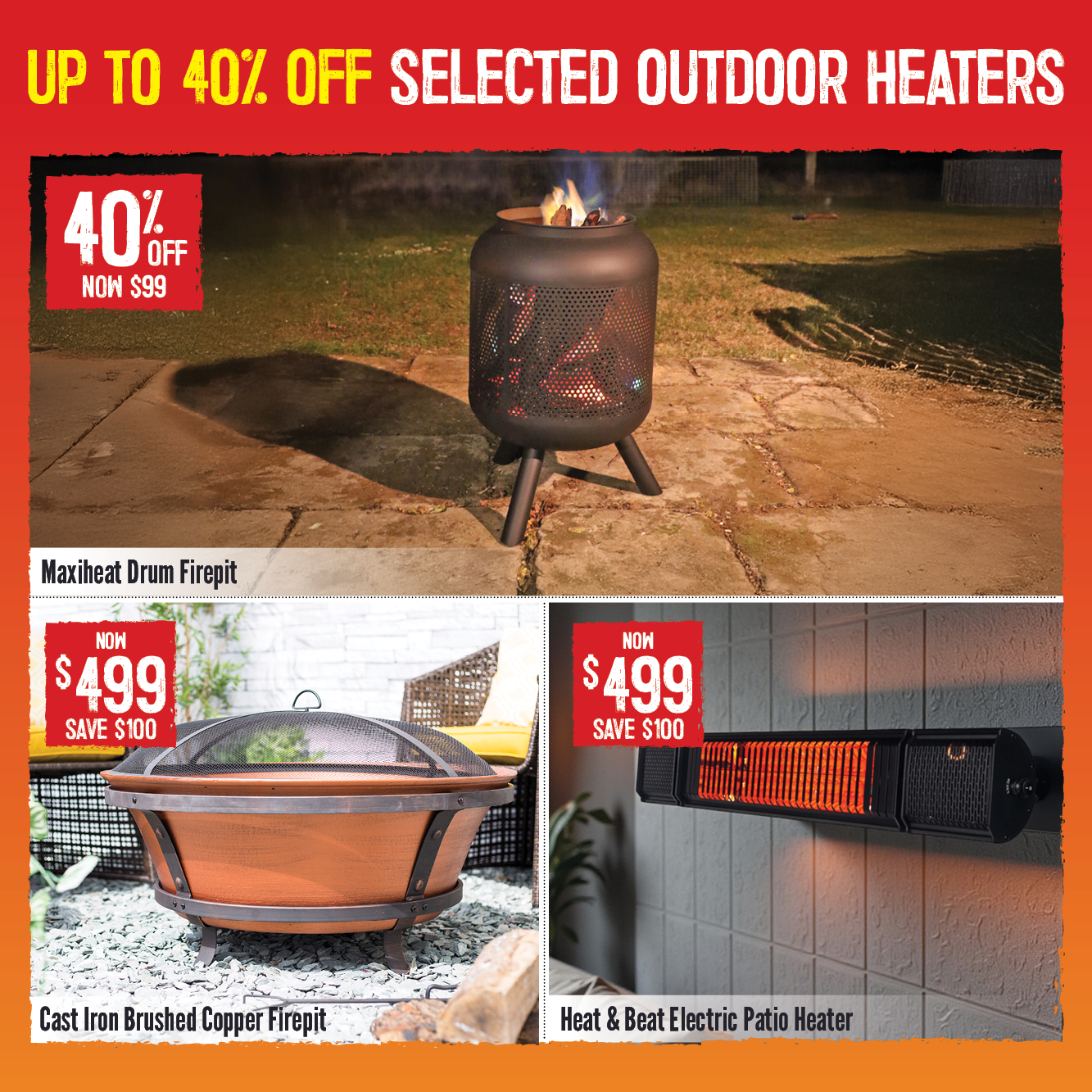 Up To 40% Off Selected Outdoor Heaters | Shop Now